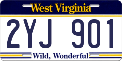 WV license plate 2YJ901