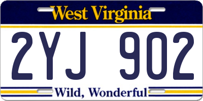 WV license plate 2YJ902