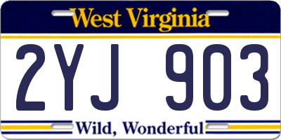 WV license plate 2YJ903