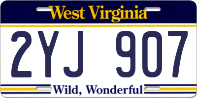 WV license plate 2YJ907