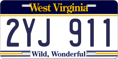WV license plate 2YJ911