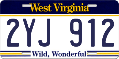 WV license plate 2YJ912
