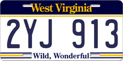 WV license plate 2YJ913