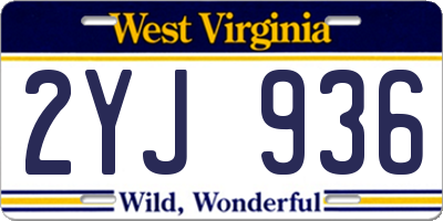WV license plate 2YJ936