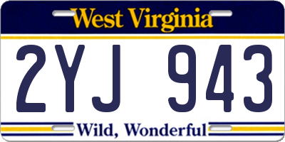 WV license plate 2YJ943