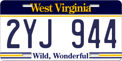 WV license plate 2YJ944