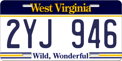 WV license plate 2YJ946
