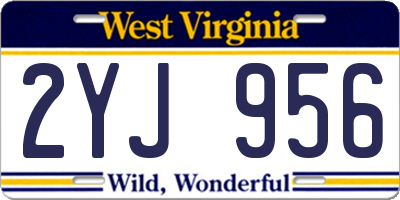 WV license plate 2YJ956