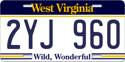 WV license plate 2YJ960