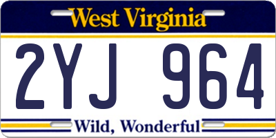 WV license plate 2YJ964