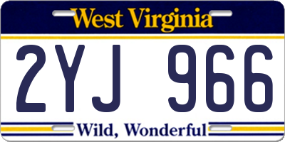WV license plate 2YJ966