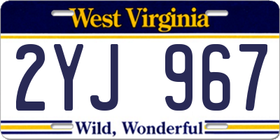 WV license plate 2YJ967