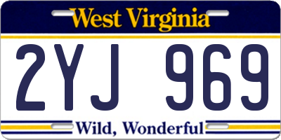 WV license plate 2YJ969