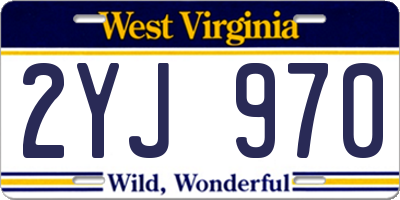 WV license plate 2YJ970