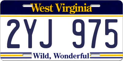 WV license plate 2YJ975