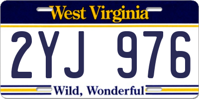 WV license plate 2YJ976