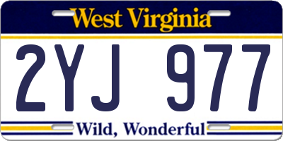 WV license plate 2YJ977