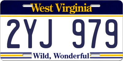 WV license plate 2YJ979