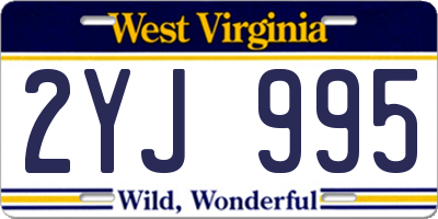 WV license plate 2YJ995
