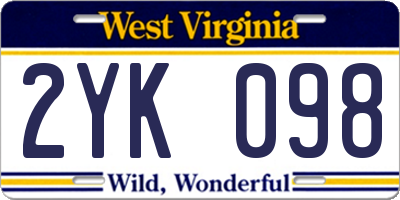 WV license plate 2YK098