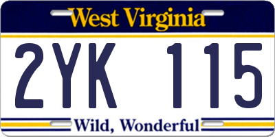 WV license plate 2YK115