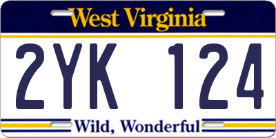 WV license plate 2YK124
