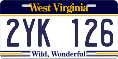 WV license plate 2YK126