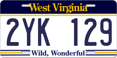 WV license plate 2YK129