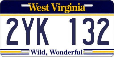 WV license plate 2YK132