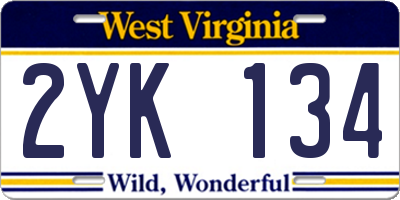 WV license plate 2YK134