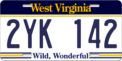 WV license plate 2YK142