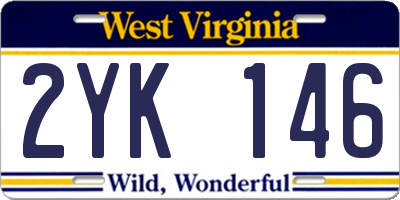 WV license plate 2YK146