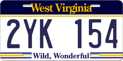 WV license plate 2YK154