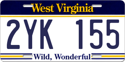 WV license plate 2YK155