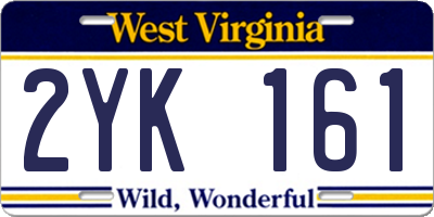 WV license plate 2YK161