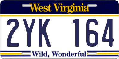 WV license plate 2YK164