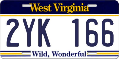 WV license plate 2YK166