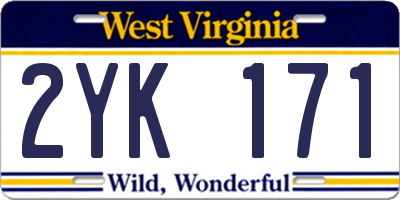 WV license plate 2YK171