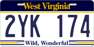 WV license plate 2YK174