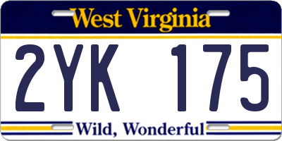 WV license plate 2YK175