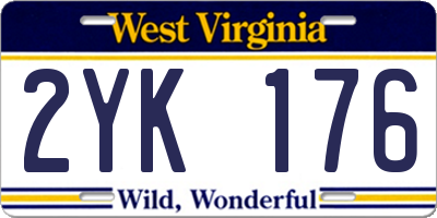 WV license plate 2YK176