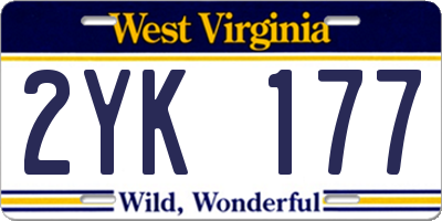 WV license plate 2YK177