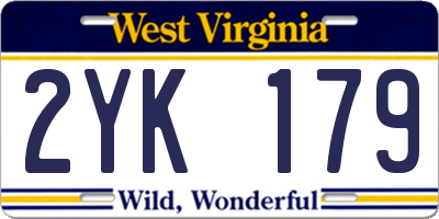 WV license plate 2YK179