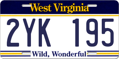 WV license plate 2YK195