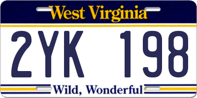 WV license plate 2YK198