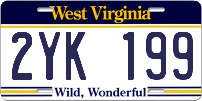 WV license plate 2YK199