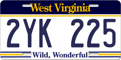 WV license plate 2YK225