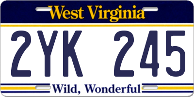 WV license plate 2YK245