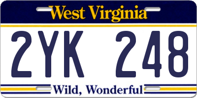 WV license plate 2YK248
