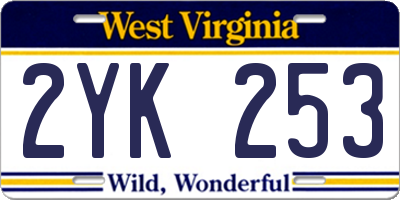 WV license plate 2YK253
